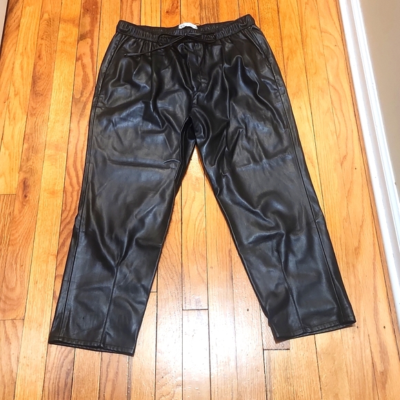 Zara Pants - ZARA ▪︎ Faux Leather Baggy Pants, Black, Size Large